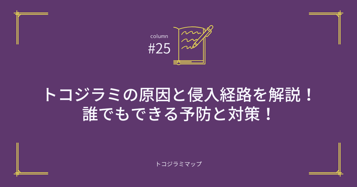 トコジラミの原因と侵入経路を徹底解説！誰でもできる予防と対策！