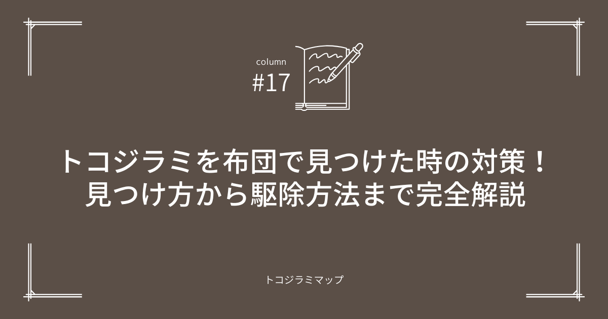 トコジラミを布団で見つけた時の対策マニュアル！見つけ方から駆除方法まで完全解説